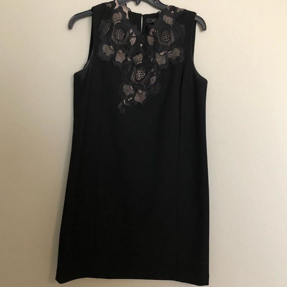 BCBG black dress with lace detail